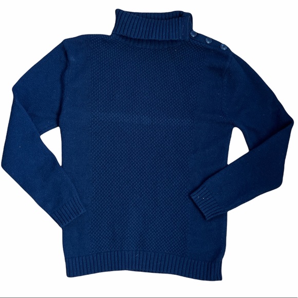 Men’s J.Davidsson Lambswool & Nylon Fall Warm Sweater, Size: Medium, Marine Blue - Picture 2 of 9